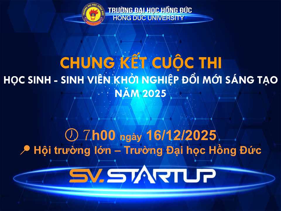 Thông báo số 274/TB-ĐHHĐ ngày 4/12/2025 Kết quả vòng bán kết và Lịch tổ chức vòng chung kết Cuộc thi “Học sinh - sinh viên khởi nghiệp, đổi mới sáng tạo” năm 2025